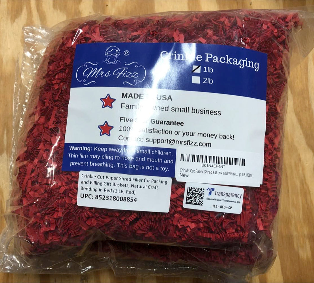 Red Crinkle Paper 1 LB