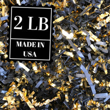 Load image into Gallery viewer, 2lb crinkle paper metallic black and gold blend