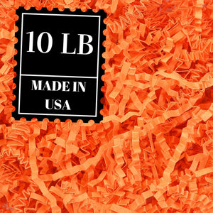 Orange Crinkle Cut Paper Shred - 10 lb Box